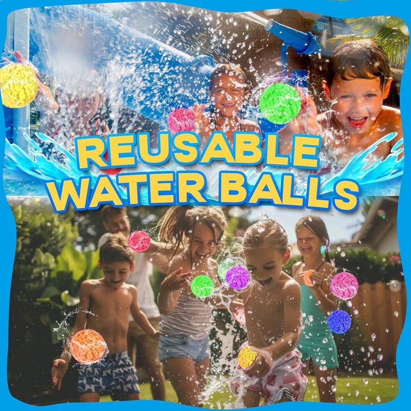 YUANDJO Reusable Water Balls, Reusable Water Balloons for Outdoor Toys and Games, Water Toys for Kids and Adults (60 Pack) - Image 2